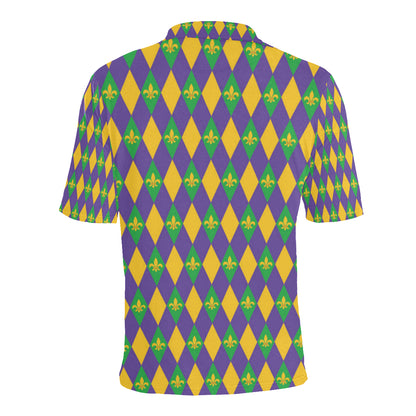 Mardi Gras Pattern Print Design 05 Men Polo Shirt