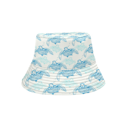 Sea Turtle Pattern Print Design T01 Unisex Bucket Hat