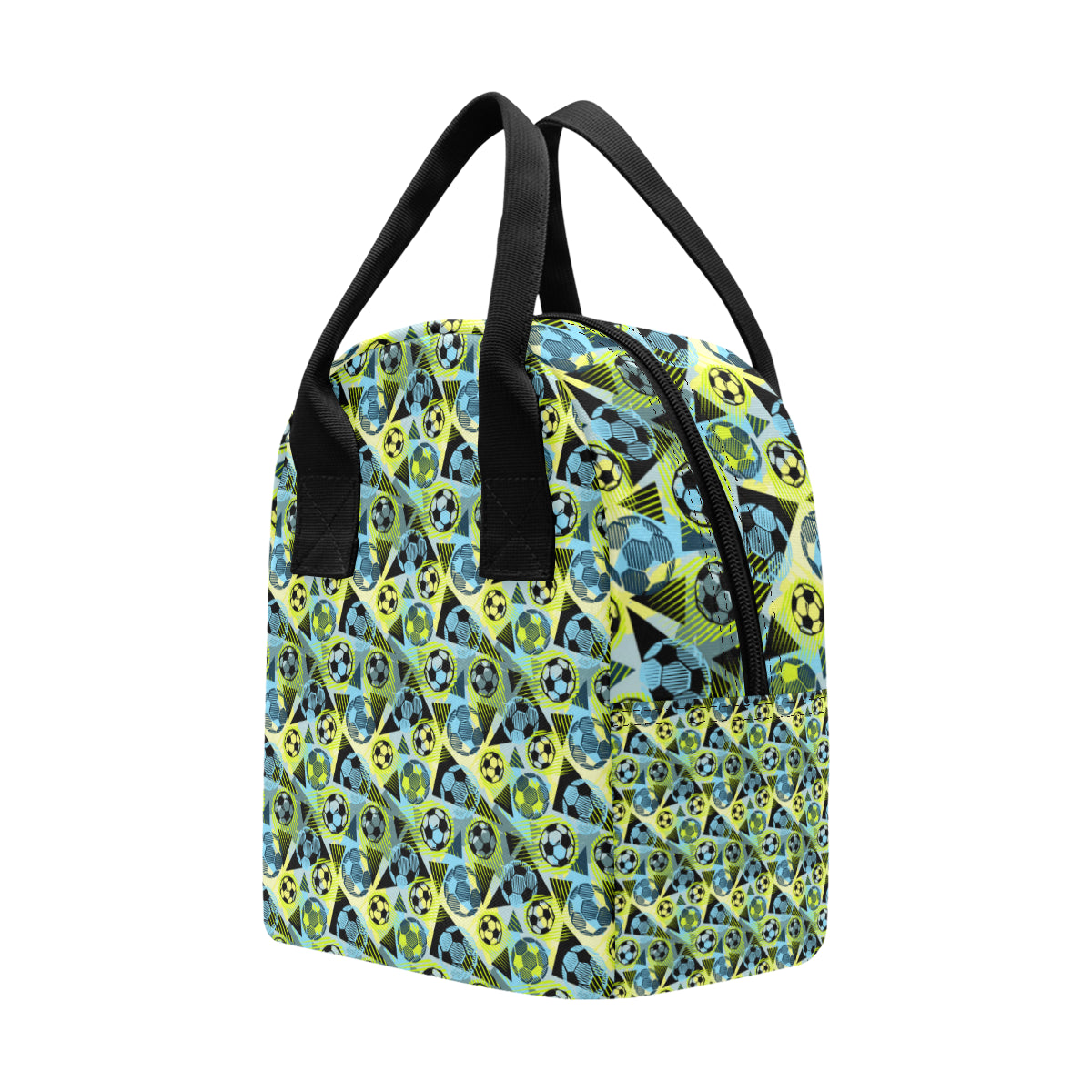 Soccer Ball Themed Print Design Insulated Lunch Bag