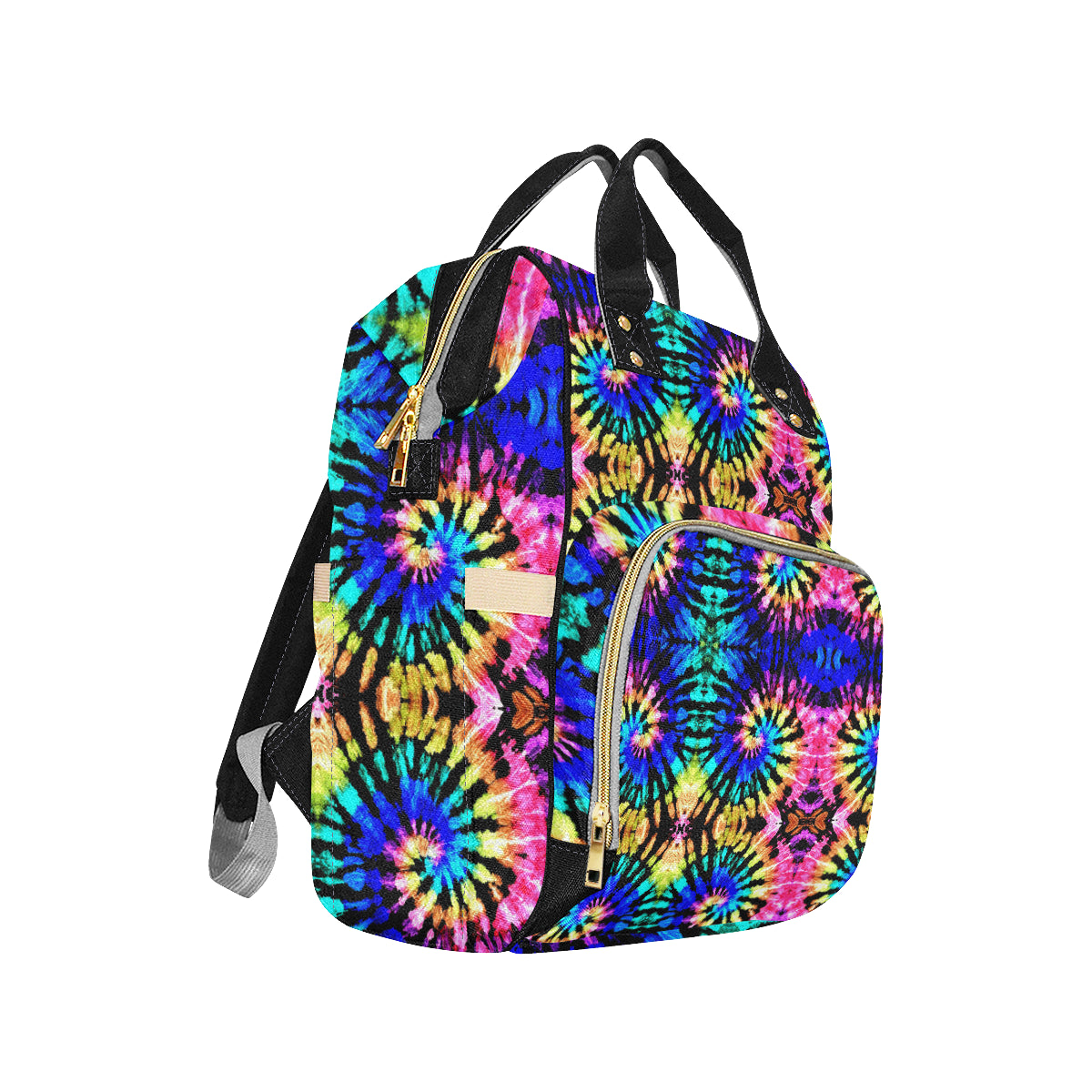 Tie Dye Rainbow Design Print Diaper Bag Backpack
