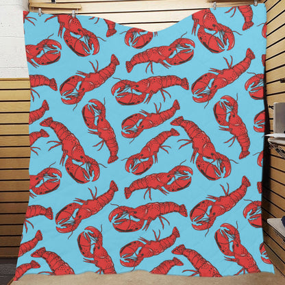 Lobster Red Pattern Print Design 03 Premium Quilt