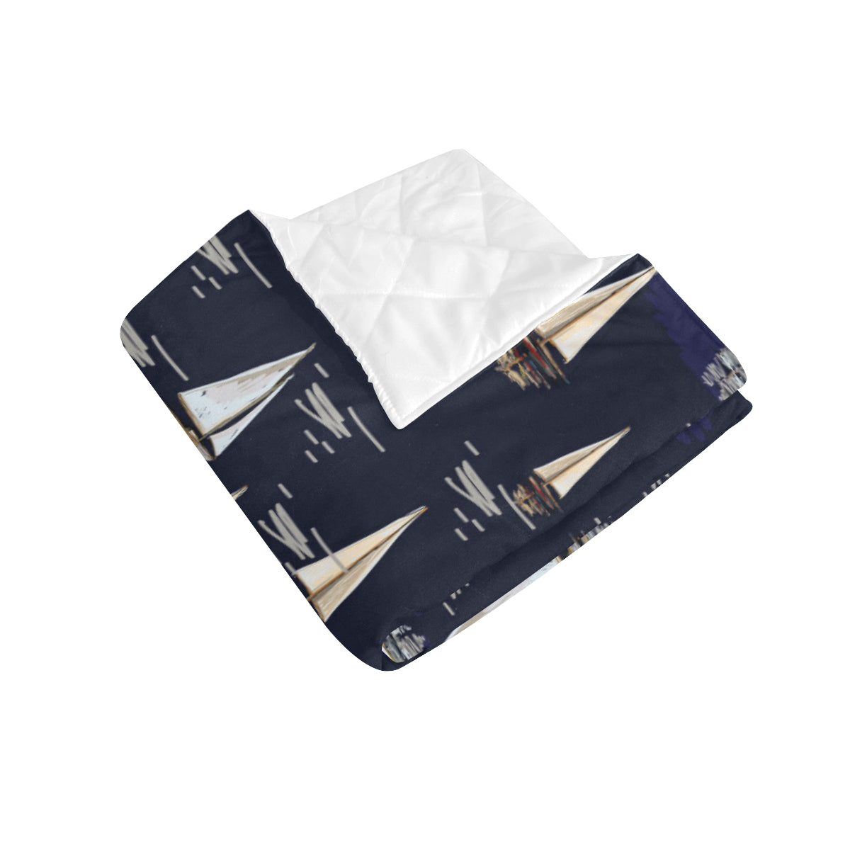 Sailing Ships Pattern Print Design A05 Premium Quilt