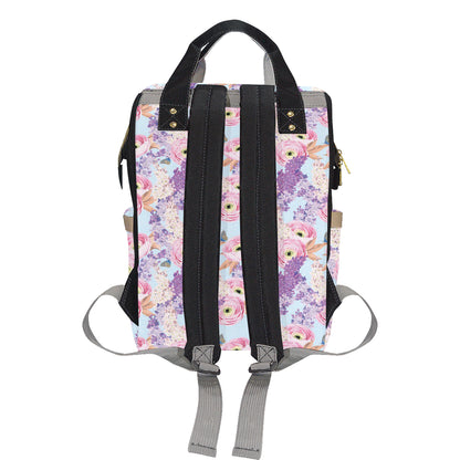 Lilac Pattern Print Design LI03 Diaper Bag Backpack