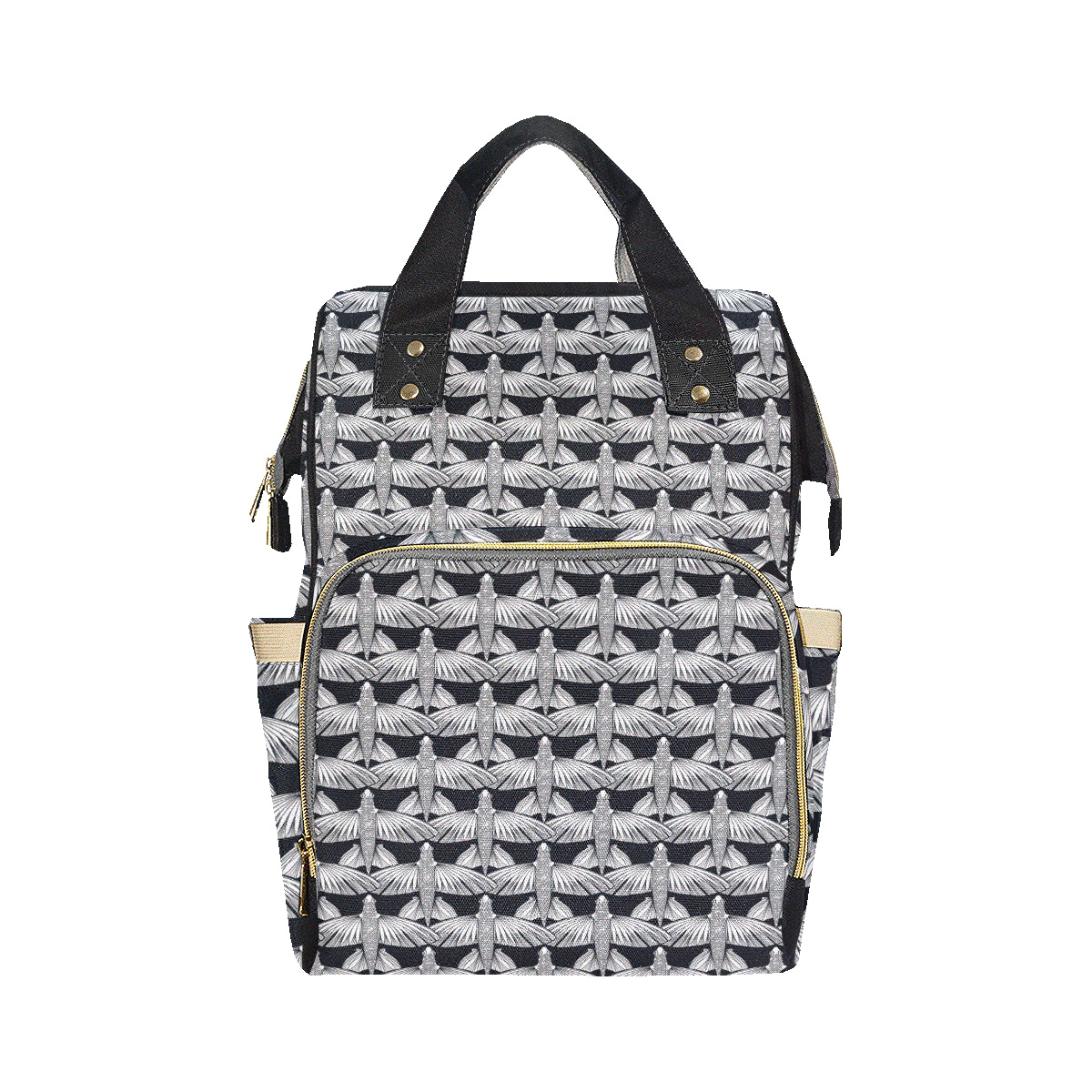 Flying Fish Pattern Print Design 03 Diaper Bag Backpack