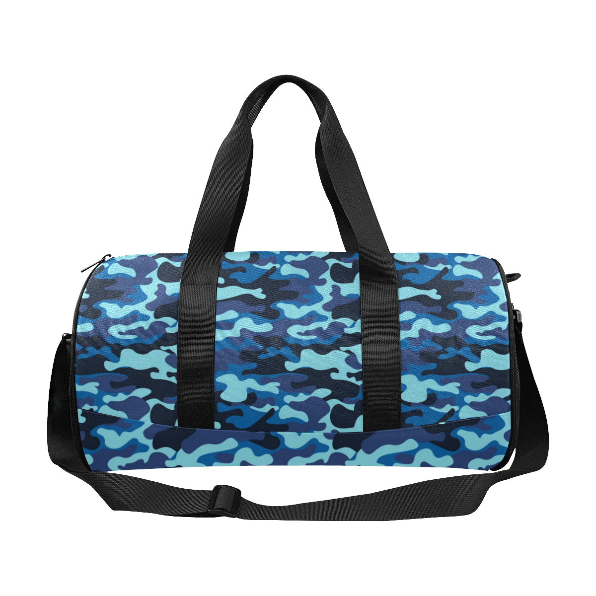 Camo Blue Pattern Print Design 04 Duffel Bag