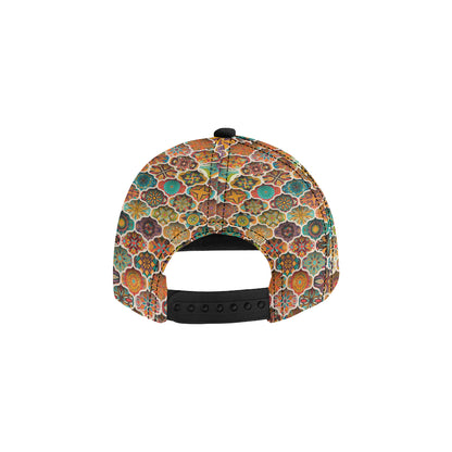 Mandala Mosaic Themed Design Print Snapback Cap