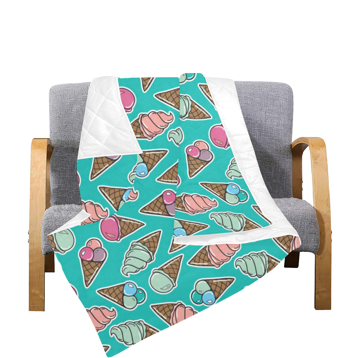Ice Cream Pattern Print Design IC01 Premium Quilt