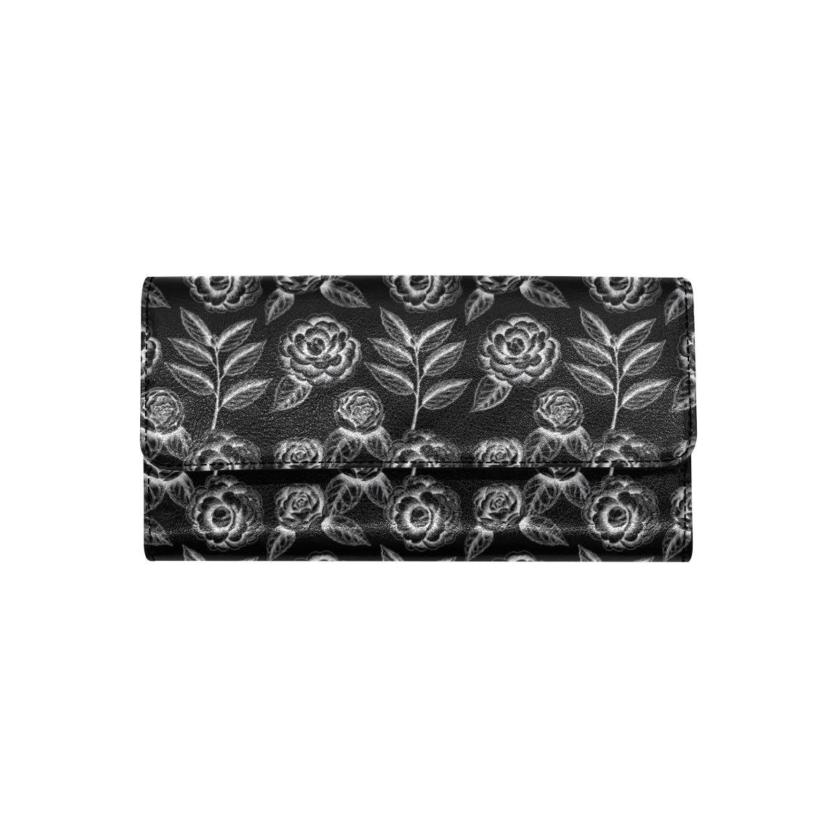 Camellia Pattern Print Design 02 Women's Trifold Wallet
