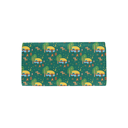 Camping Camper Pattern Print Design 06 Women's Trifold Wallet
