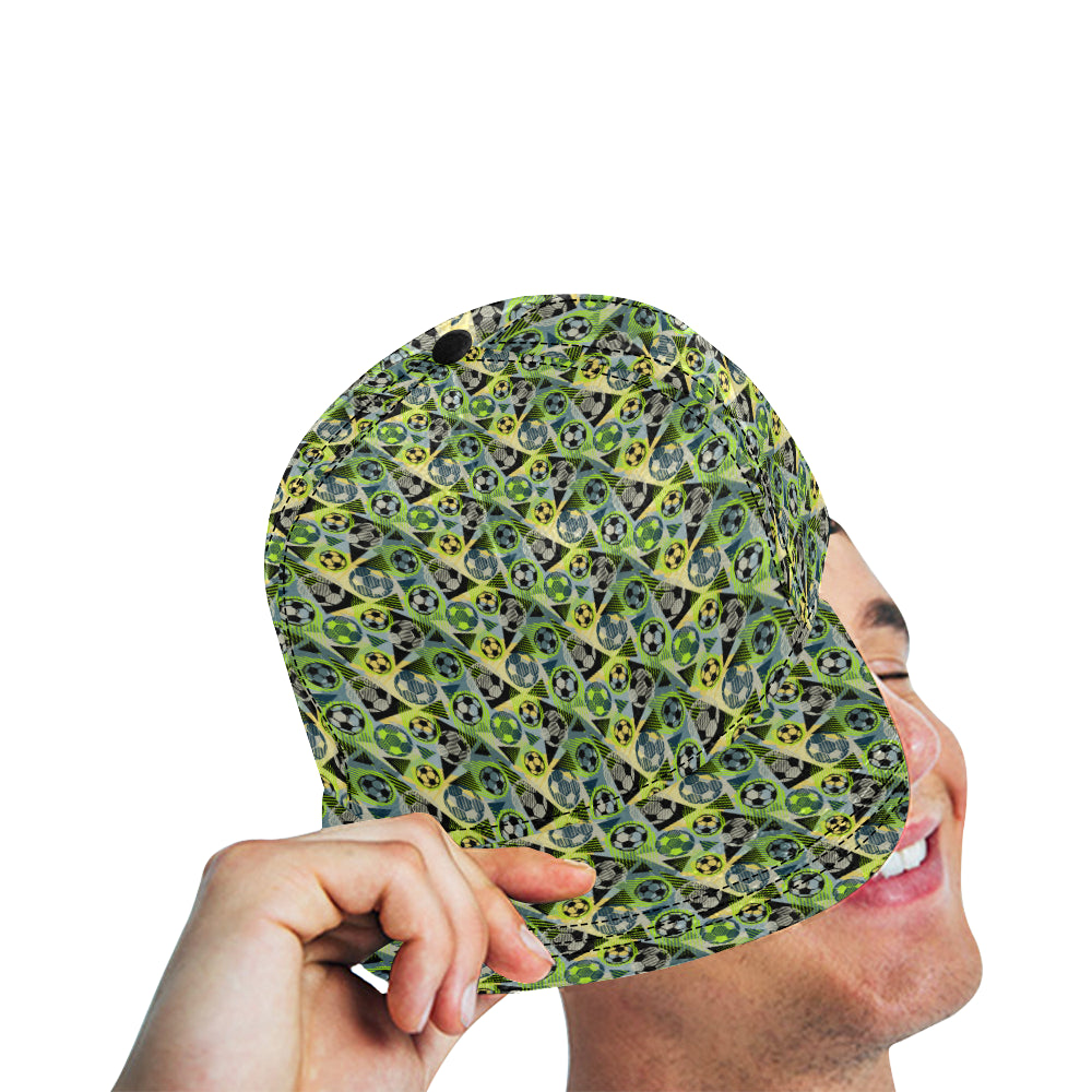 Soccer Ball Themed Print Pattern Snapback Cap
