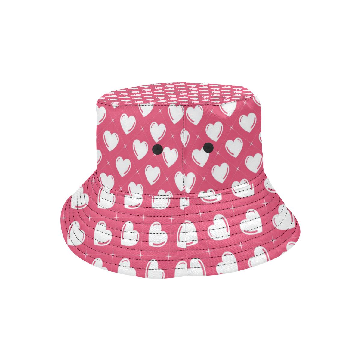 Heart Pattern Print Design HE07 Unisex Bucket Hat