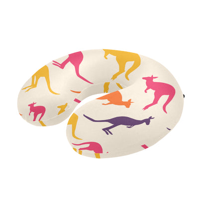 Kangaroos Pattern Print Design 01 U-Shaped Travel Neck Pillow