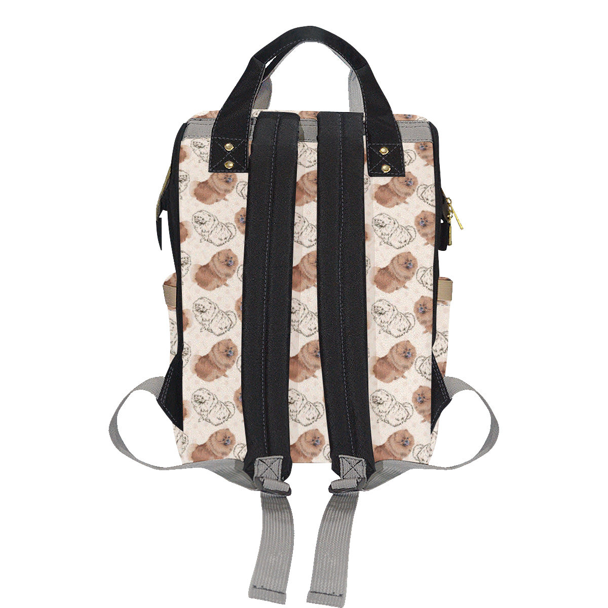 Pomeranians Pattern Print Design A01 Diaper Bag Backpack