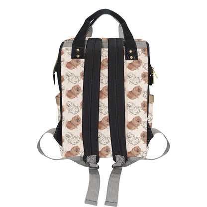 Pomeranians Pattern Print Design A01 Diaper Bag Backpack