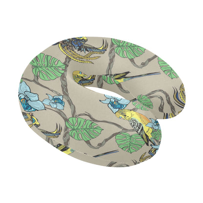 Parakeet Pattern Print Design A02 U-Shaped Travel Neck Pillow