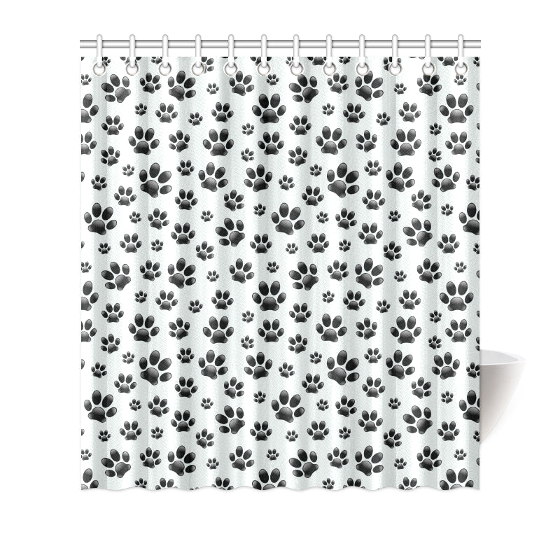 Paw Themed Print Shower Curtain