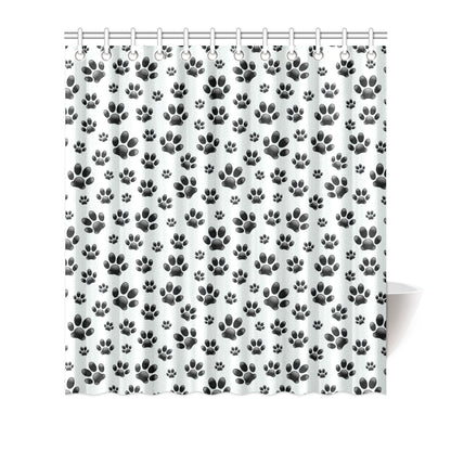 Paw Themed Print Shower Curtain