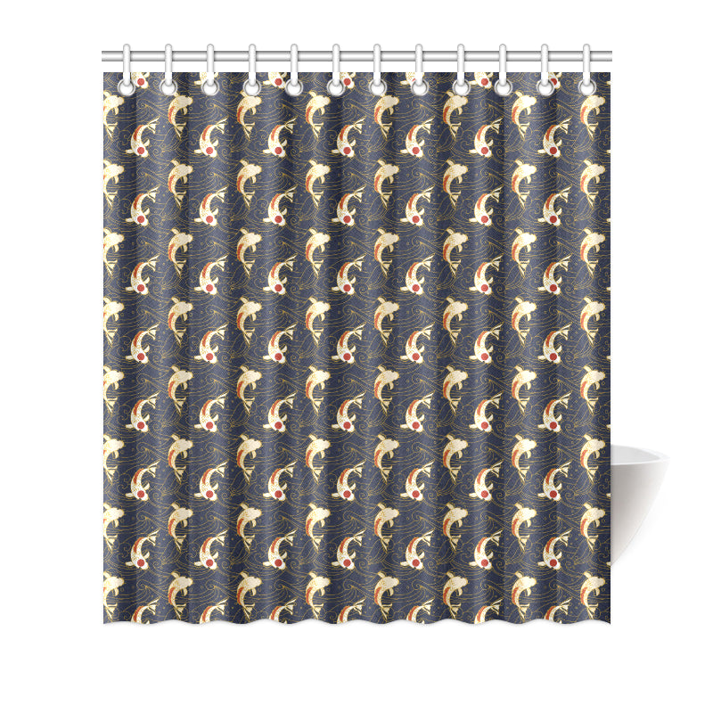 Koi Carp Japanese Design Themed Print Shower Curtain