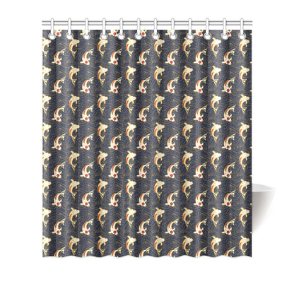 Koi Carp Japanese Design Themed Print Shower Curtain