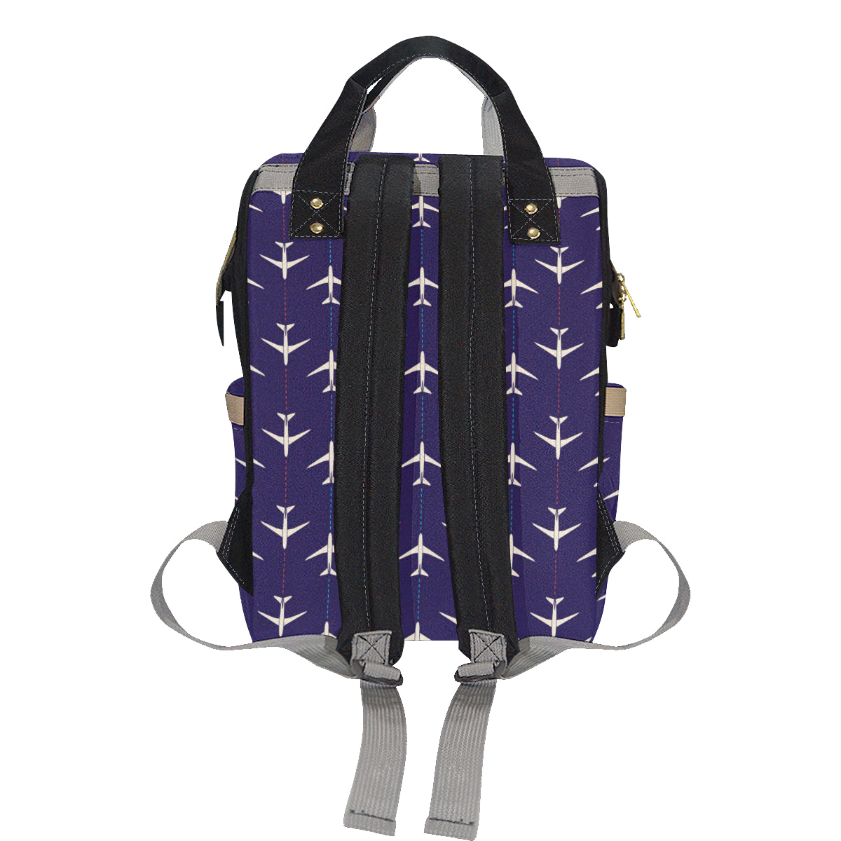 Airplane Pattern Print Design 03 Diaper Bag Backpack