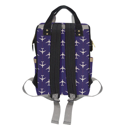 Airplane Pattern Print Design 03 Diaper Bag Backpack