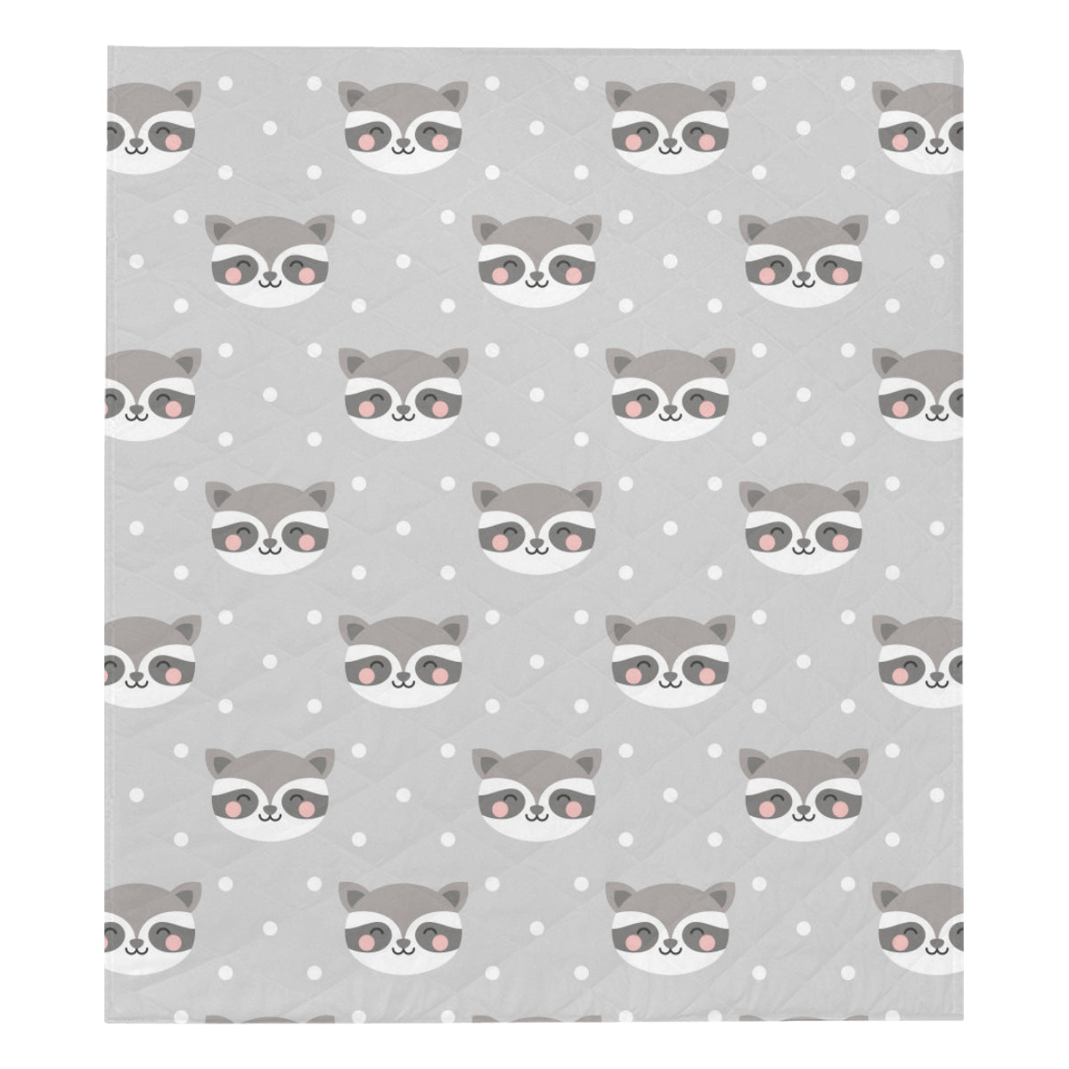 Raccoon Pattern Print Design A04 Premium Quilt
