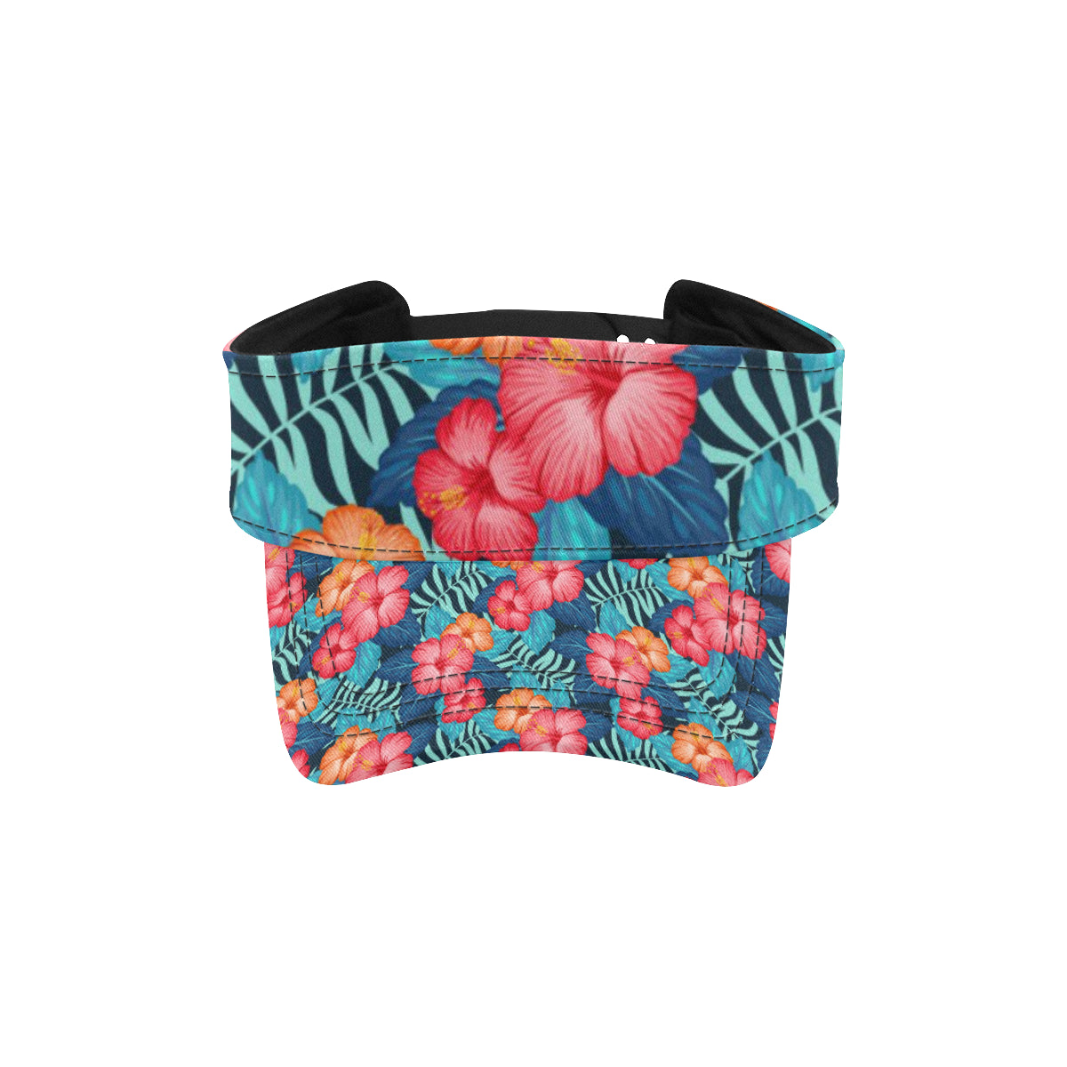 Red Hibiscus Pattern Print Design HB02 Unisex Sun Visor