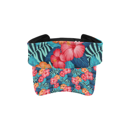 Red Hibiscus Pattern Print Design HB02 Unisex Sun Visor
