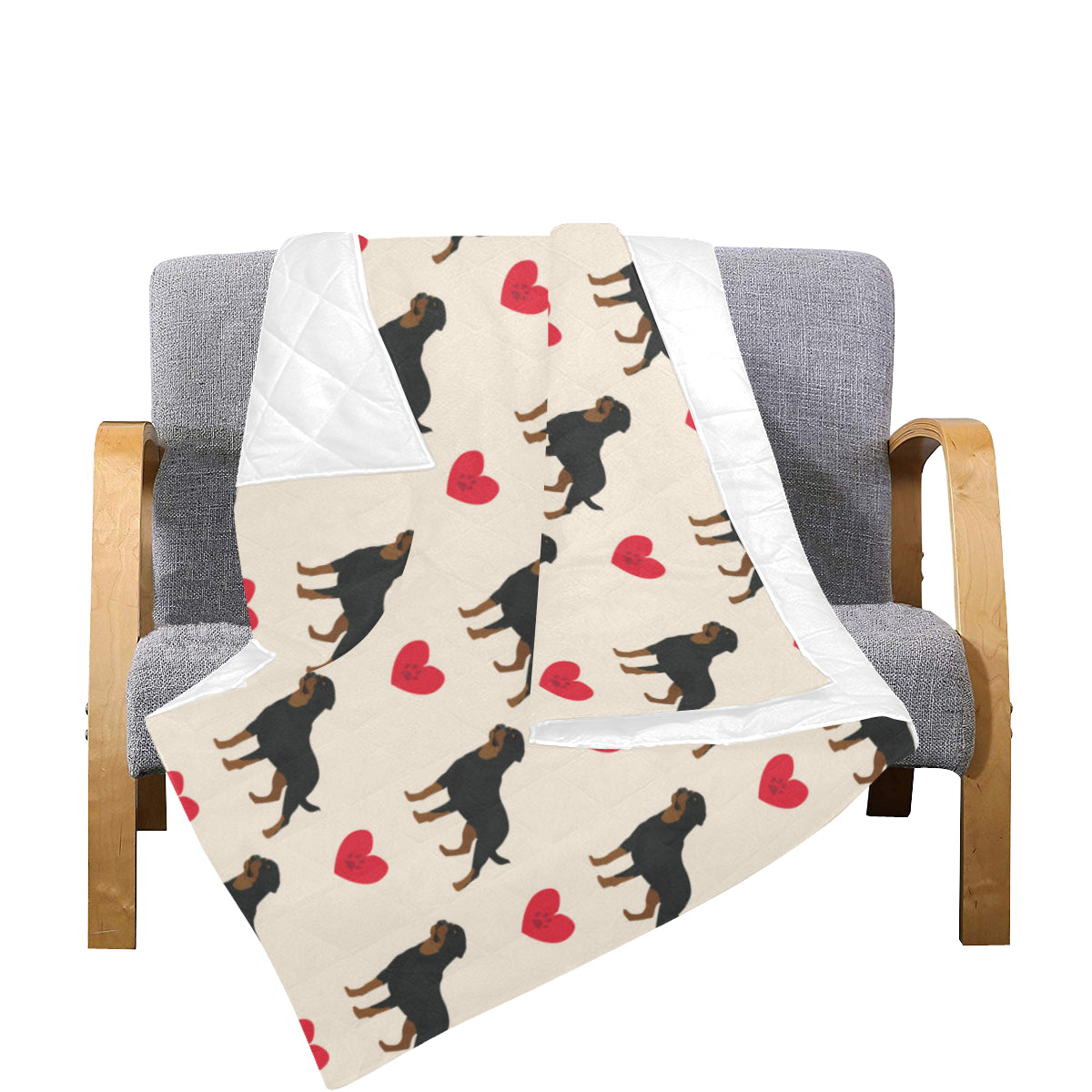 Rottweiler Pattern Print Design A02 Premium Quilt