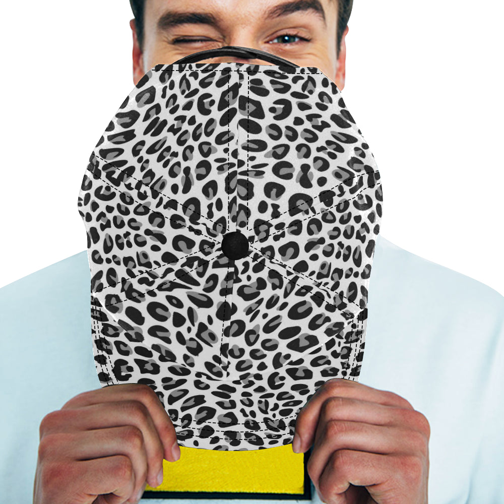 Snow Leopard Skin Print Snapback Cap