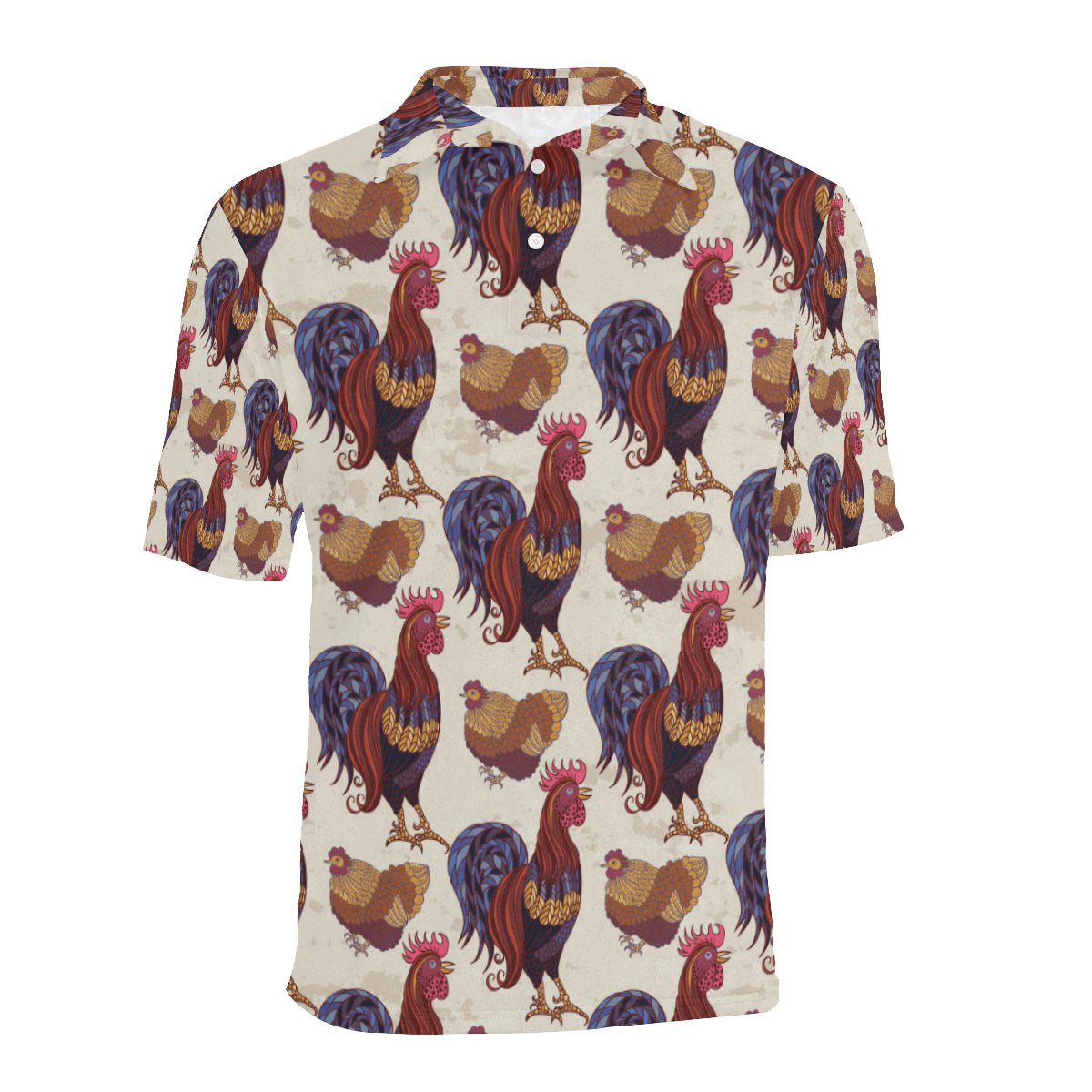 Rooster Pattern Print Design A03 Men Polo Shirt