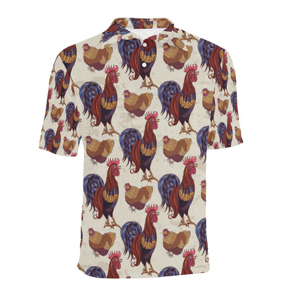 Rooster Pattern Print Design A03 Men Polo Shirt