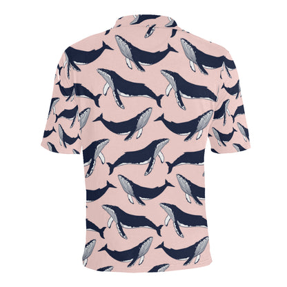 Humpback Whale Pattern Print Design 02 Men Polo Shirt