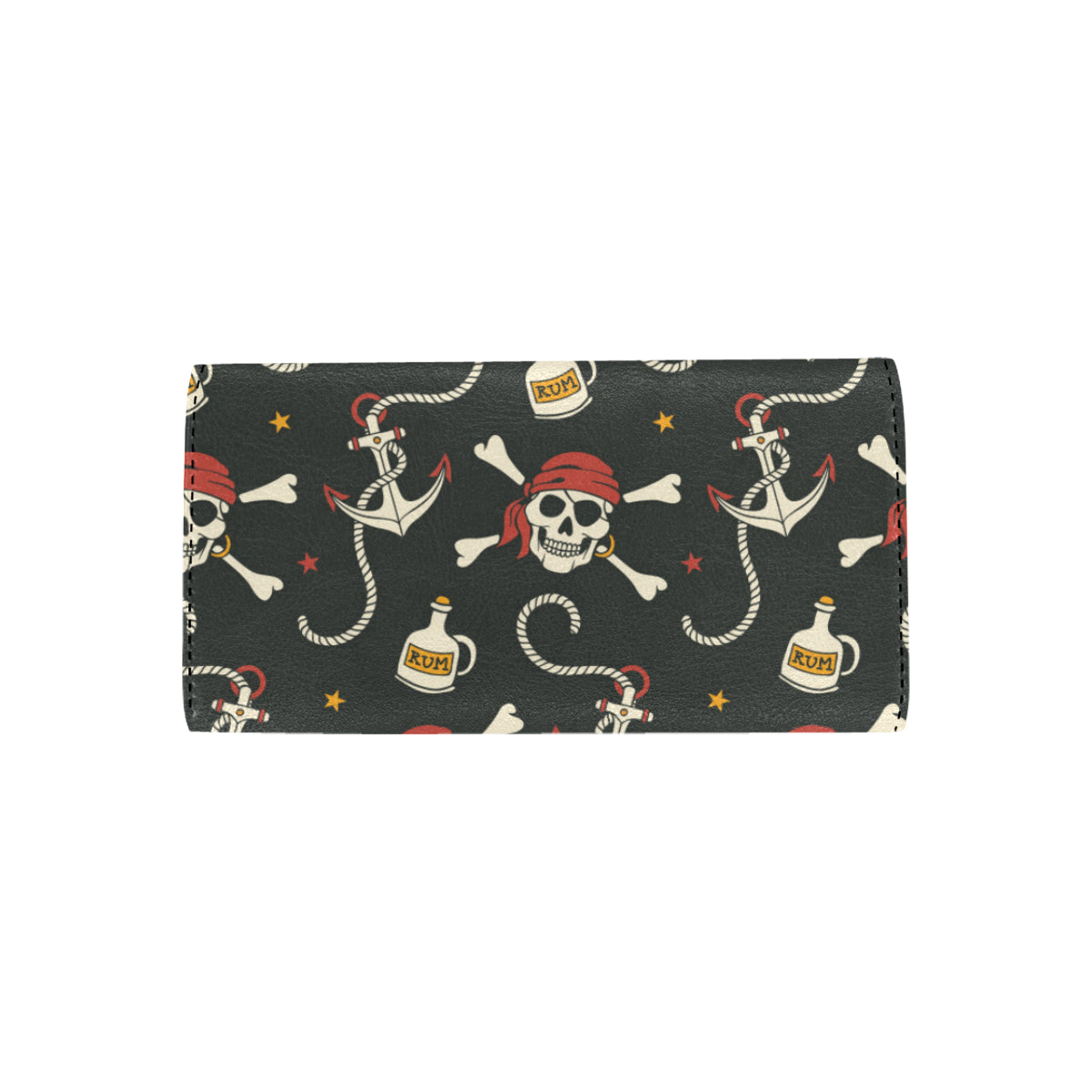 Pirate Pattern Print Design A02 Women's Trifold Wallet