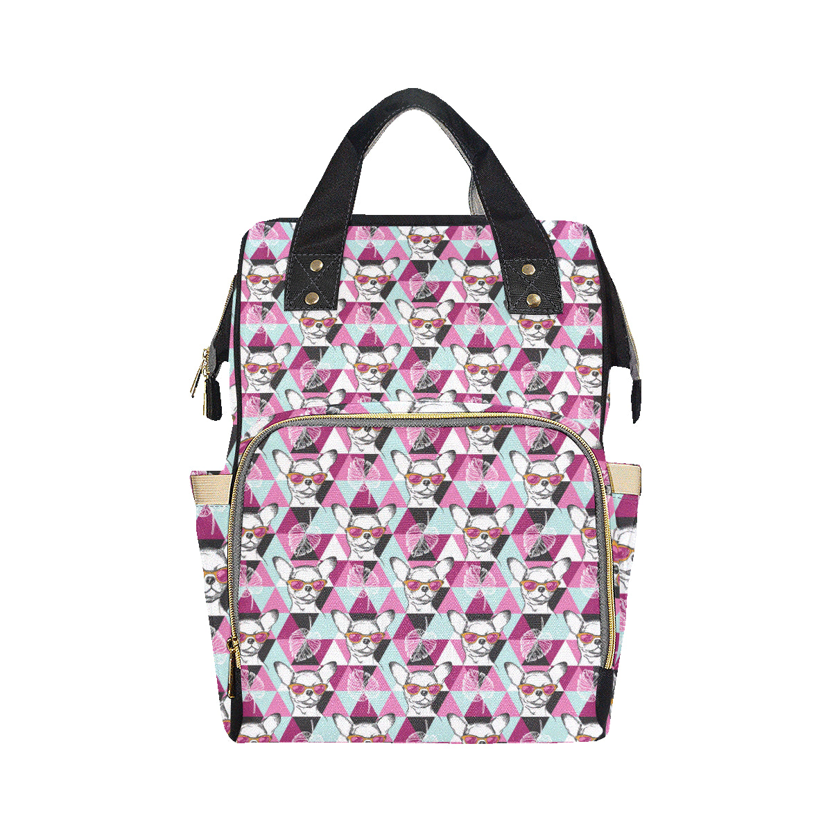 Chihuahua Cute Triangle Pattern Diaper Bag Backpack