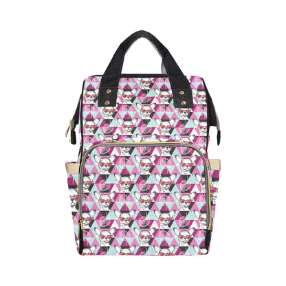 Chihuahua Cute Triangle Pattern Diaper Bag Backpack