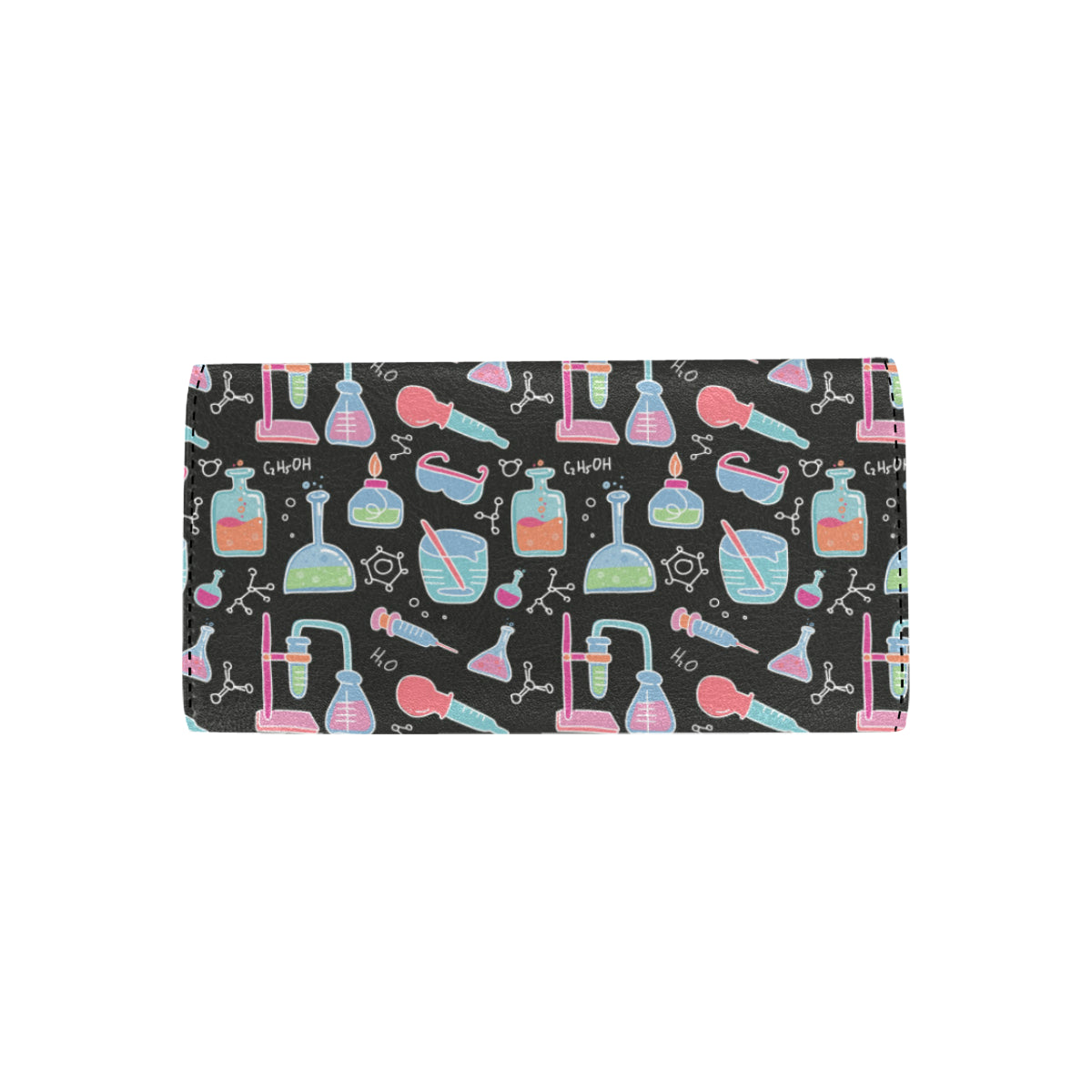Chemical Pattern Print Design 06 Women's Trifold Wallet
