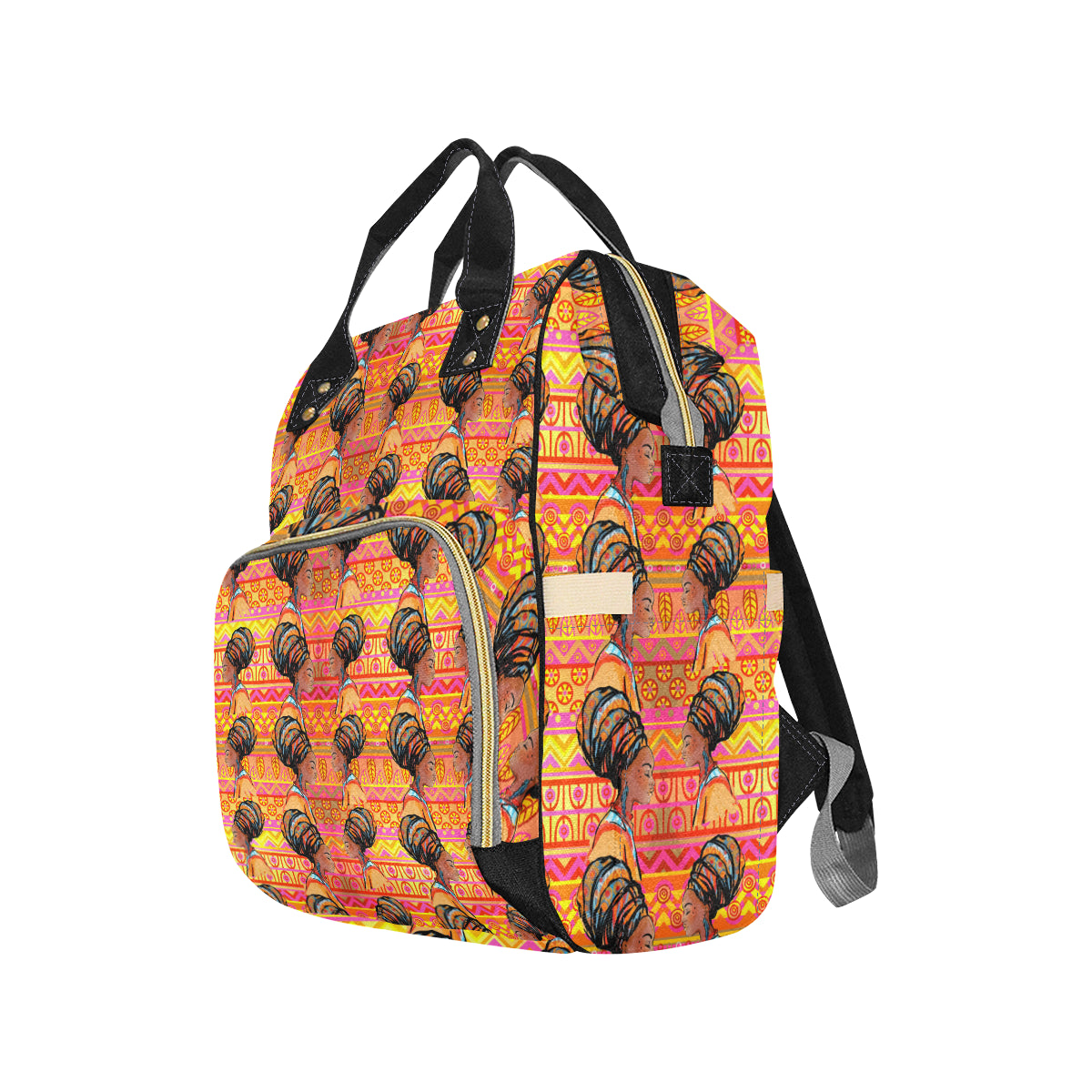 African Girl Aztec Diaper Bag Backpack