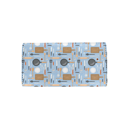 Cooking Kitchen Tools Pattern Print Design 02 Women's Trifold Wallet