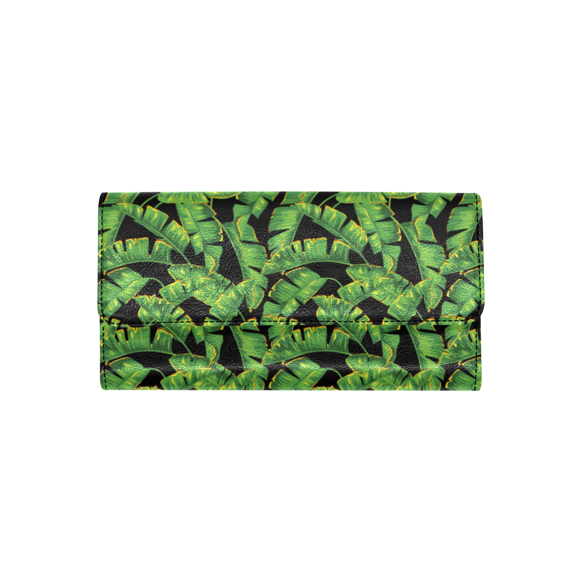Banana Leaf Pattern Print Design 03 Women's Trifold Wallet