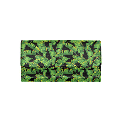 Banana Leaf Pattern Print Design 03 Women's Trifold Wallet