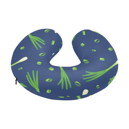 Leek Pattern Print Design 02 U-Shaped Travel Neck Pillow