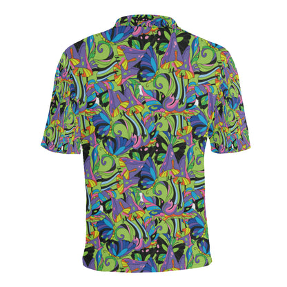 Psychedelic Trippy Mushroom Themed Men Polo Shirt