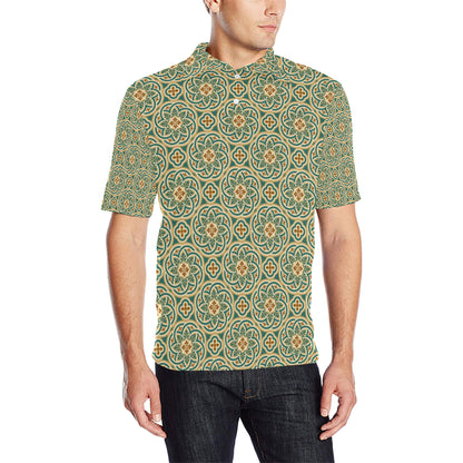 Cross Pattern Print Design 01 Men Polo Shirt