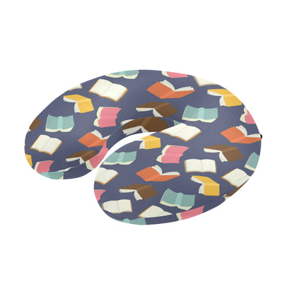 Book Pattern Print Design 01 U-Shaped Travel Neck Pillow