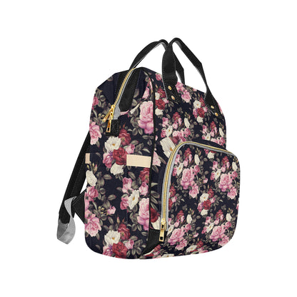 Rose Pattern Diaper Bag Backpack
