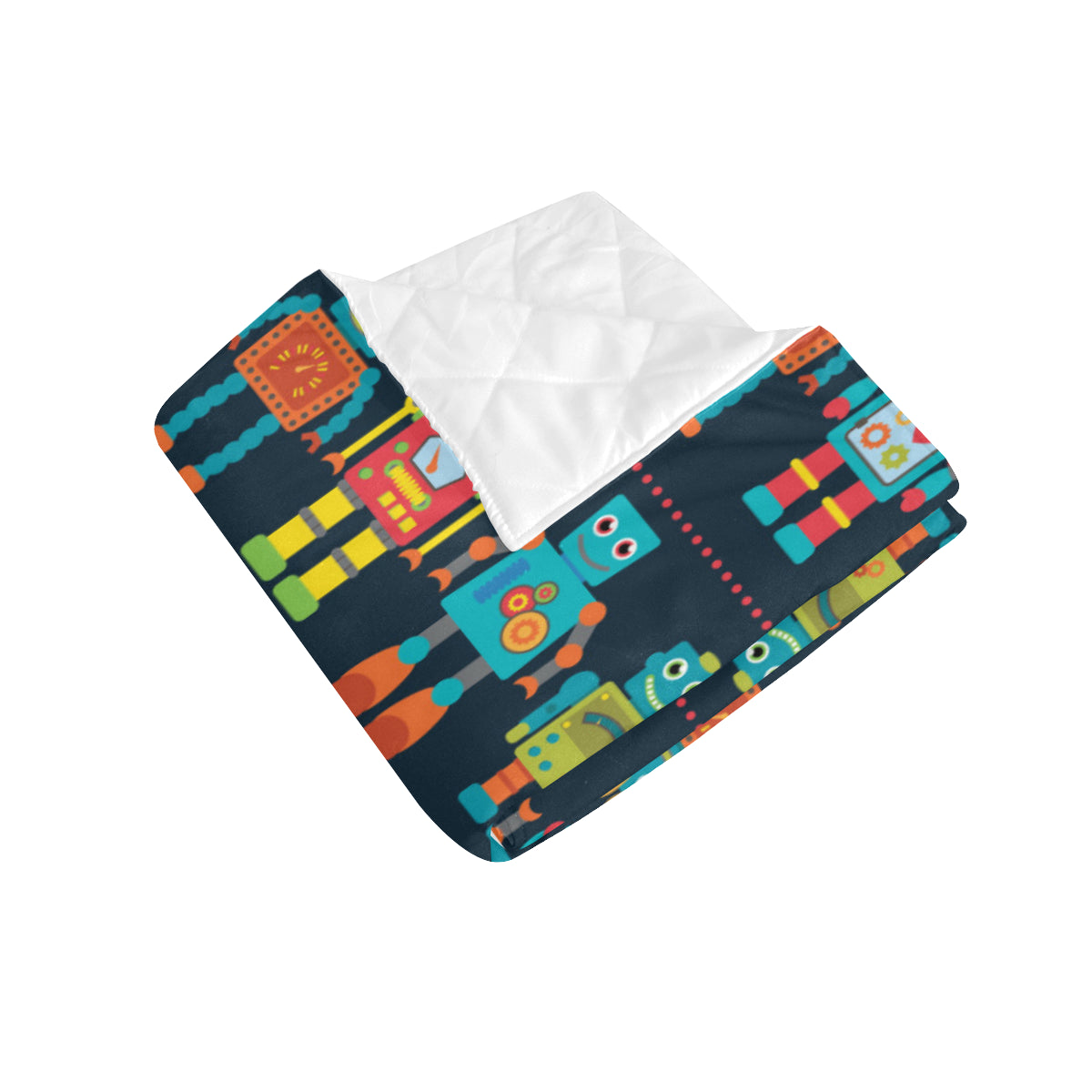 Robot Pattern Print Design A01 Premium Quilt