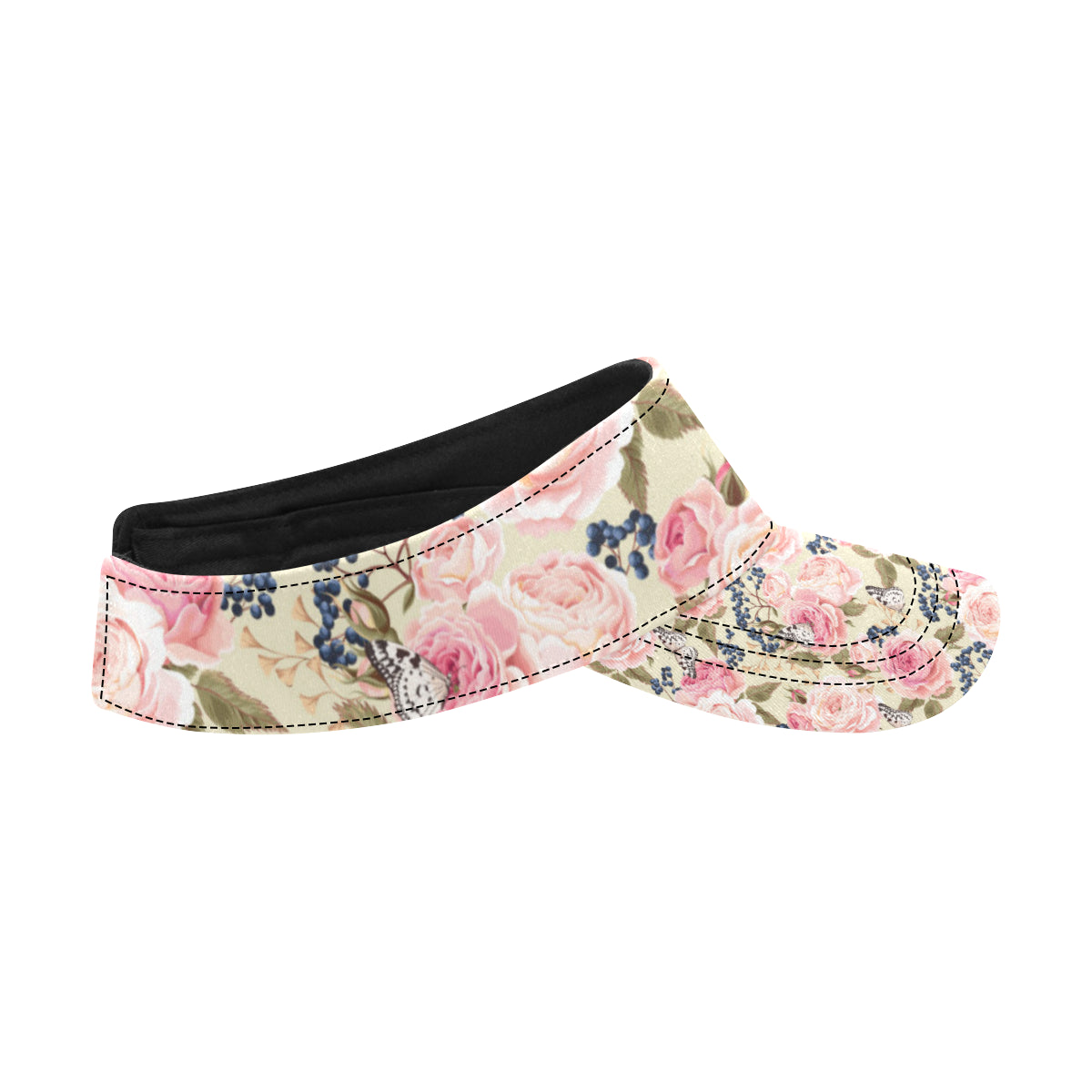Floral Pink Butterfly Print Unisex Sun Visor