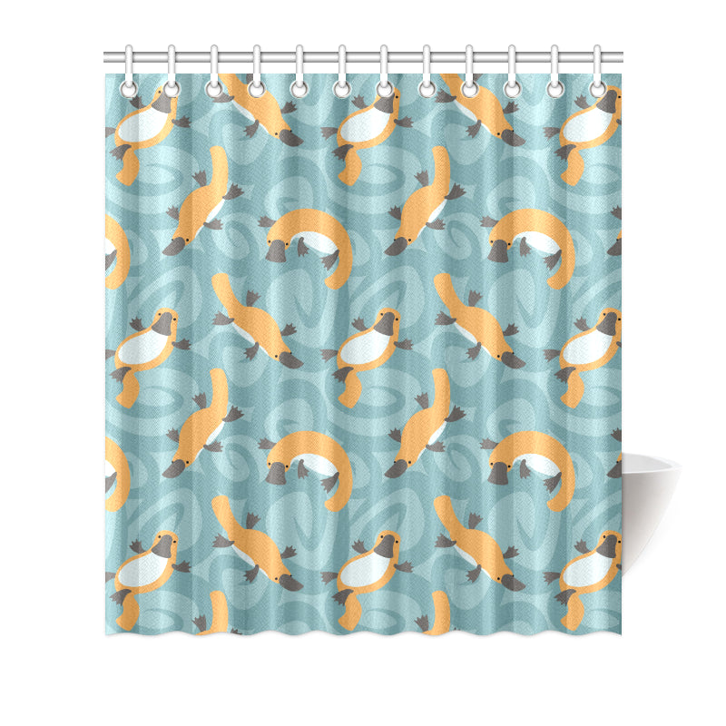 Platypus Pattern Print Design A01 Shower Curtain