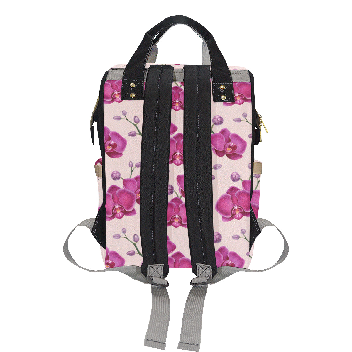 Orchid Pattern Print Design A02 Diaper Bag Backpack